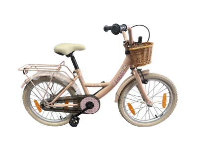 Kinderfiets Bikefun Girly 18 inch - met mandje en remnaaf - Roze