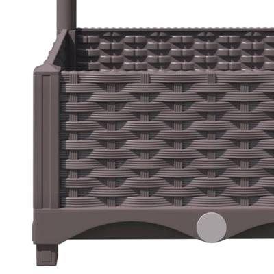 VidaXL Plantenbak met latwerk 120x120x121,5 cm polypropeen bruin