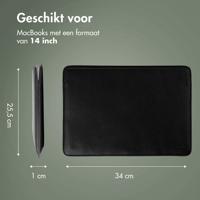 Accezz Leather hoes voor MacBook 14 inch Laptop sleeve Zwart - thumbnail