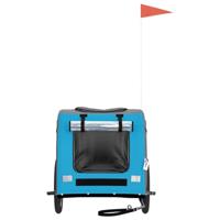 VidaXL Hondenfietstrailer oxfordstof en ijzer blauw en grijs - thumbnail