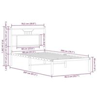 Bedframe zonder matras bewerkt hout bruin eikenkleur 80x200 cm - thumbnail