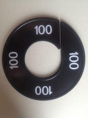 Maatring 9cm zwart/wit 100