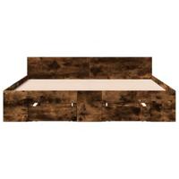 Bedframe met lades bewerkt hout gerookt eikenkleurig 120x190 cm - thumbnail
