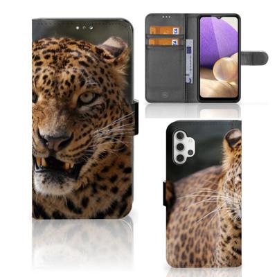 Samsung Galaxy A32 4G | Telefoonhoesje | Met pasjeshouder | Luipaard