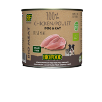 BF Petfood Biofood Organic 100% kippenvlees natvoer hond & kat (400 g) 12 x 400 g - thumbnail