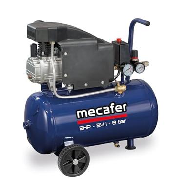 Compressor - MECAFER - 425793 - Blauw - 24 L - 2PK - 8 bar