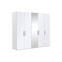 Goossens Kledingkast Easy Storage Ddk, Kledingkast 253 cm breed, 220 cm hoog, 4x glas draaideur en 1x spiegel draaideur midden - thumbnail