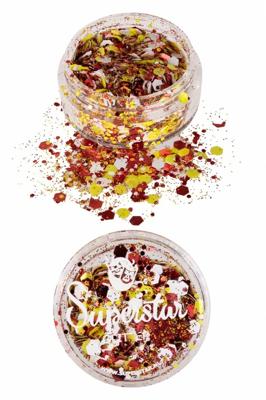 Chunky glitter OETELDONK 8 ml. Superstar rood wit geel