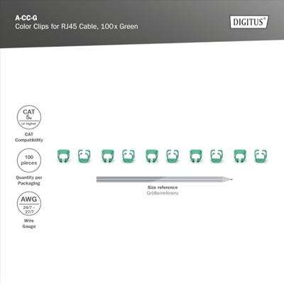 Digitus A-CC-G A-CC-G Gekleurde clips voor patchkabel Groen