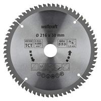 Wolfcraft Kap- en verstekzaagblad | HM | 64 Zähne | Ø216mm | 1 stuk - 6541000 - thumbnail