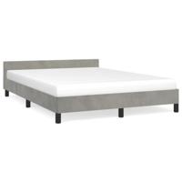 Bedframe zonder matras 140x200 cm fluweel lichtgrijs - thumbnail
