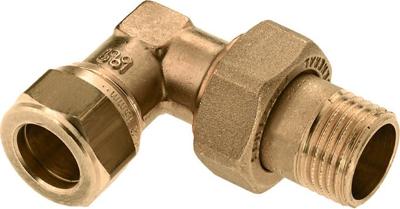 Bonfix knelkoppeling - Radiatorkoppeling haaks met buitendraad - 1/2 x 15mm - Messing