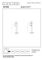 Lucide ANTRIM - Oplaadbare Bureaulamp Binnen/Buiten - Accu/Batterij - LED Dimb. - 1x2,2W 2700K - IP54 - Met draadloos oplaadstation - Zwart - thumbnail