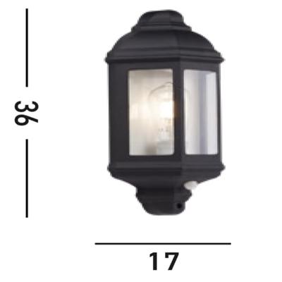 Searchlight MuurlampClass met bewegingssensor - 280BK-PIR