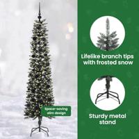 Kunstkerstboom met 300 LED Groen 180 cm PVC en Plastic en Staal - thumbnail