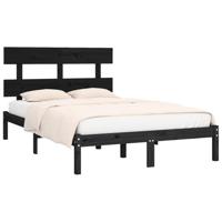 Bedframe massief hout zwart 200x200 cm - thumbnail