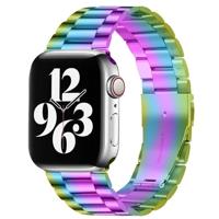 By Qubix - Stalen schakelband - Multicolor - Compatible met Apple watch 44mm / 45mm / 46mm / 49mm - Compatible Apple watch bandjes - thumbnail