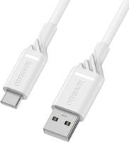 OtterBox Versterkte USB-A naar USB-C Cable, Oplaadkabel voor Smartphone en Tablet, Ultra-robuust, Bend en Flex getest, 2m, Wit - thumbnail