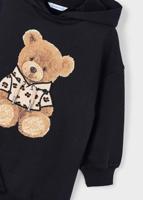 Mayoral winter jurk meisjes - zwart - fleece - capuchon - thumbnail