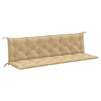 Tuinbankkussens 2 st 200x50x7 cm stof gemleerd beige - thumbnail