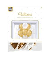 Ballonnen Happy Birthday Goud/Wit (8st) - thumbnail