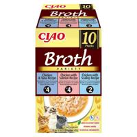INABA Ciao Broth with chicken, salmon, tuna and scallop - Kattensnoepje - 10x40g - thumbnail
