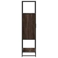 Hoge kast 68x35x139 cm bewerkt hout en metaal bruin eikenkleur - thumbnail