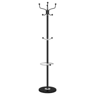 VidaXL Kapstok met parapluhouder 180 cm gepoedercoat ijzer zwart