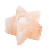 Zoutsteen Waxinelichthouder Oranje Ster (Ca. 1 kg - 12 x 7 cm) - thumbnail