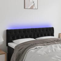 Hoofdbord LED 144x7x78/88 cm fluweel zwart - thumbnail