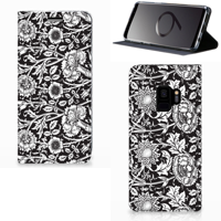 Samsung Galaxy S9 Smart Cover Black Flowers - thumbnail