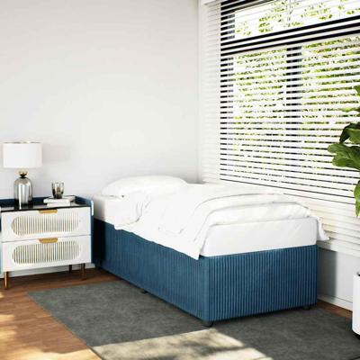Bedframe fluweel blauw 90x200 cm
