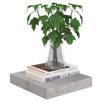 Wandschappen 2 st zwevend 23x23,5x3,8 cm MDF betongrijs - thumbnail