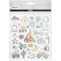 Creativ Company Stickers, baby boy, vel 15x16,5 cm, ca. 32 stuk, 1 vel - thumbnail