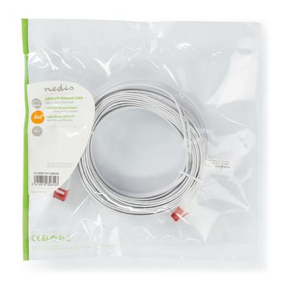 CAT6 UTP-Netwerkkabel Plat | RJ45 Male - RJ45 Male | 10,0 m | White