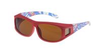 FitOfar overzetzonnebril rood/blauw junior met bruine lens Vz0102lp - thumbnail