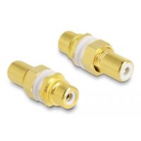 Delock 64141 64141 Cinch Audio Adapter [1x Cinch-koppeling - 1x Cinch-koppeling] Goud, Wit - thumbnail