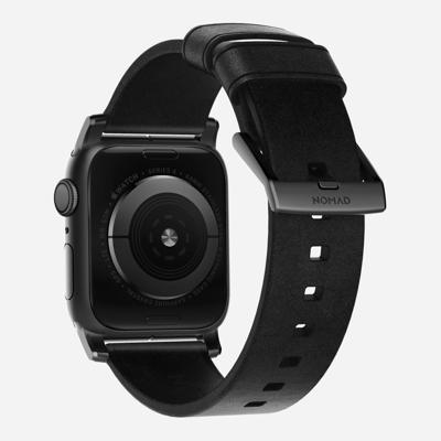 Nomad Modern lederen horlogeband zwart / zwarte hardware 45/46/49 mm - Black - thumbnail