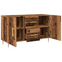 Dressoir 100x36x60 cm bewerkt hout oud houtkleurig - thumbnail
