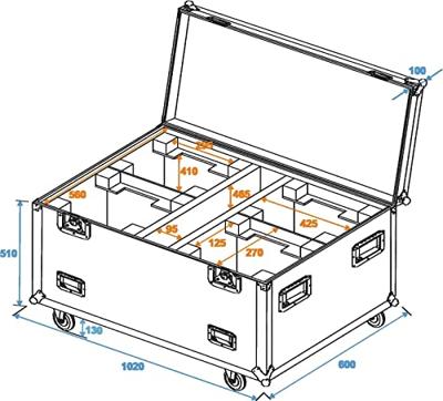 ROADINGER Flightcase 4x DMH-90/150/DMB-160/PLB-230