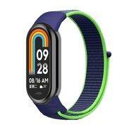 Sport loop nylon bandje - Donkerblauw met groen - Xiaomi Smart Band 8 / 9 / 10 Sport loop nylon bandje - Donkerblauw met groen - Xiaomi Smart Band 8 / 9 / 10