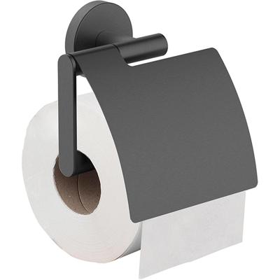 Wiesbaden Alonzo Toiletrolhouder met Klep - Gunmetal