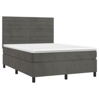 Boxspring met matras fluweel donkergrijs 160x200 cm - thumbnail