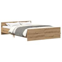 Bedframe zonder matras spaanplaat artisanaal eikenkleurig - thumbnail