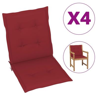Tuinstoelkussens 4 st 100x50x3 cm oxford stof wijnrood