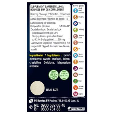 Lucovitaal Zwarte Knoflook Tabletten - thumbnail