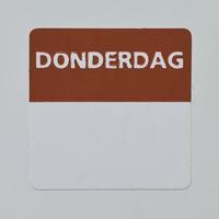 Etiket donderdag wit/bruin 25x25mm 500st - thumbnail