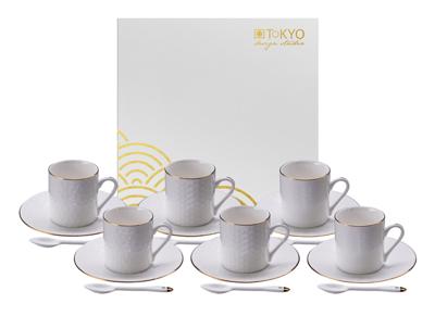 Espressoset Wit met Goud - Nippon White - Tokyo Design Studio - 18-delig - 80ml