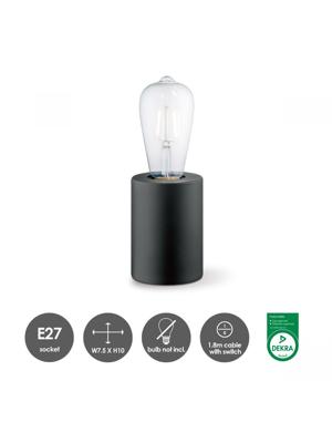 Light depot - tafellamp Dry 10 rond - zwart - Outlet