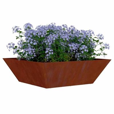 VidaXL Tuin bloempot roestig 50 x 50 x 15 cm cortenstaal VidaXL Tuin bloempot roestig 50 x 50 x 15 cm cortenstaal